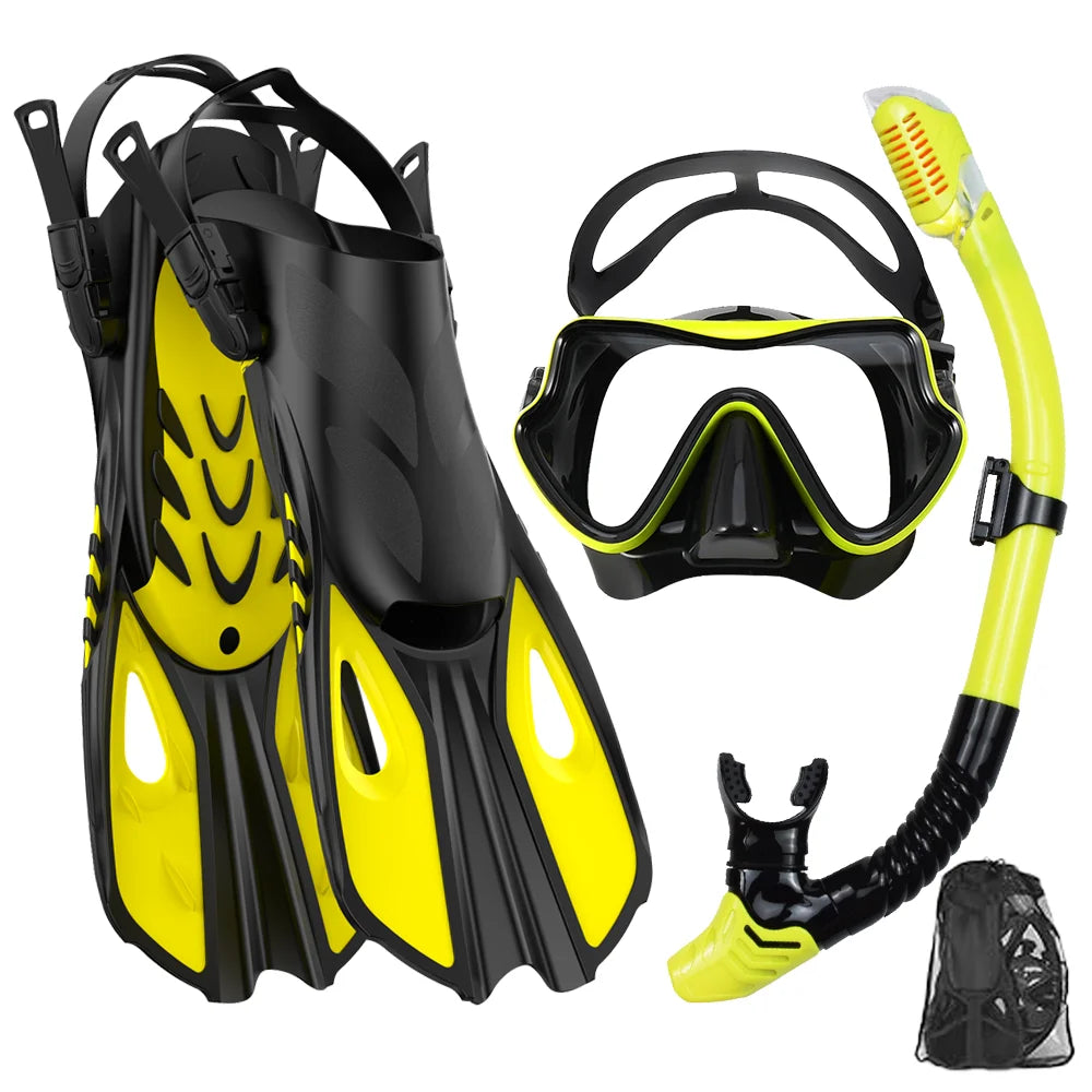Diving Mask, Snorkel and Fins Set