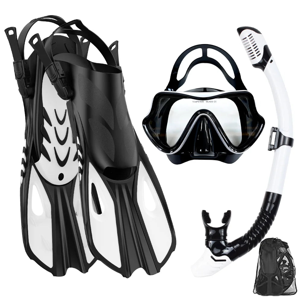 Diving Mask, Snorkel and Fins Set