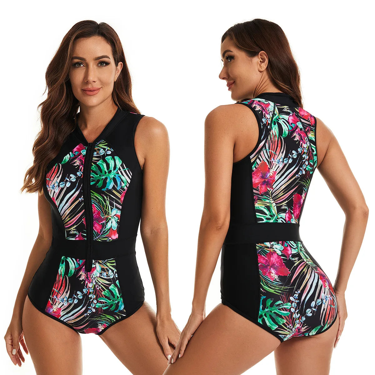 Ladies Rash Guard One Piece Swimsuit