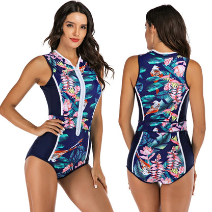 Ladies Rash Guard One Piece Swimsuit